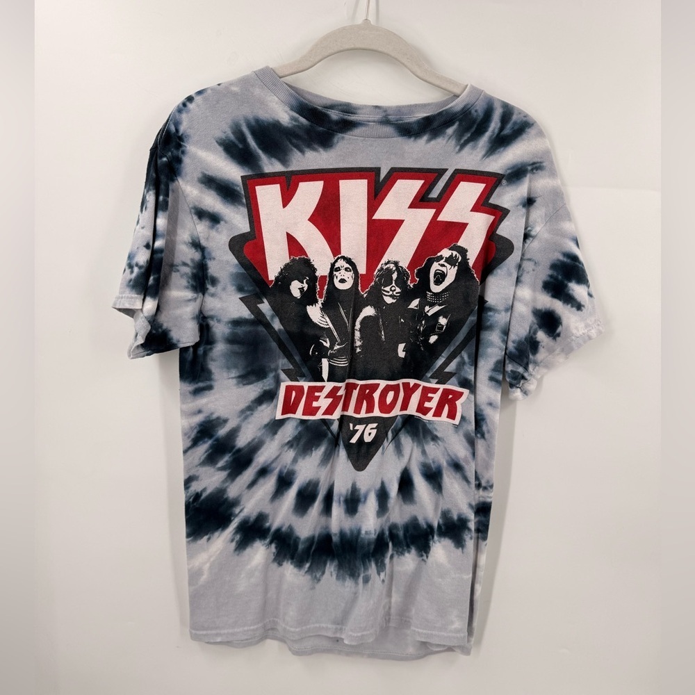 Liquid Blue Unisex Vintage 90s Metallica Destroyer 76 Tie Dye TShirt Size Medium